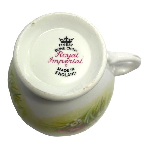 Vintage Royal Imperial Bone China Tea Cup & Saucer Set Floral Design - Picture 7 of 10